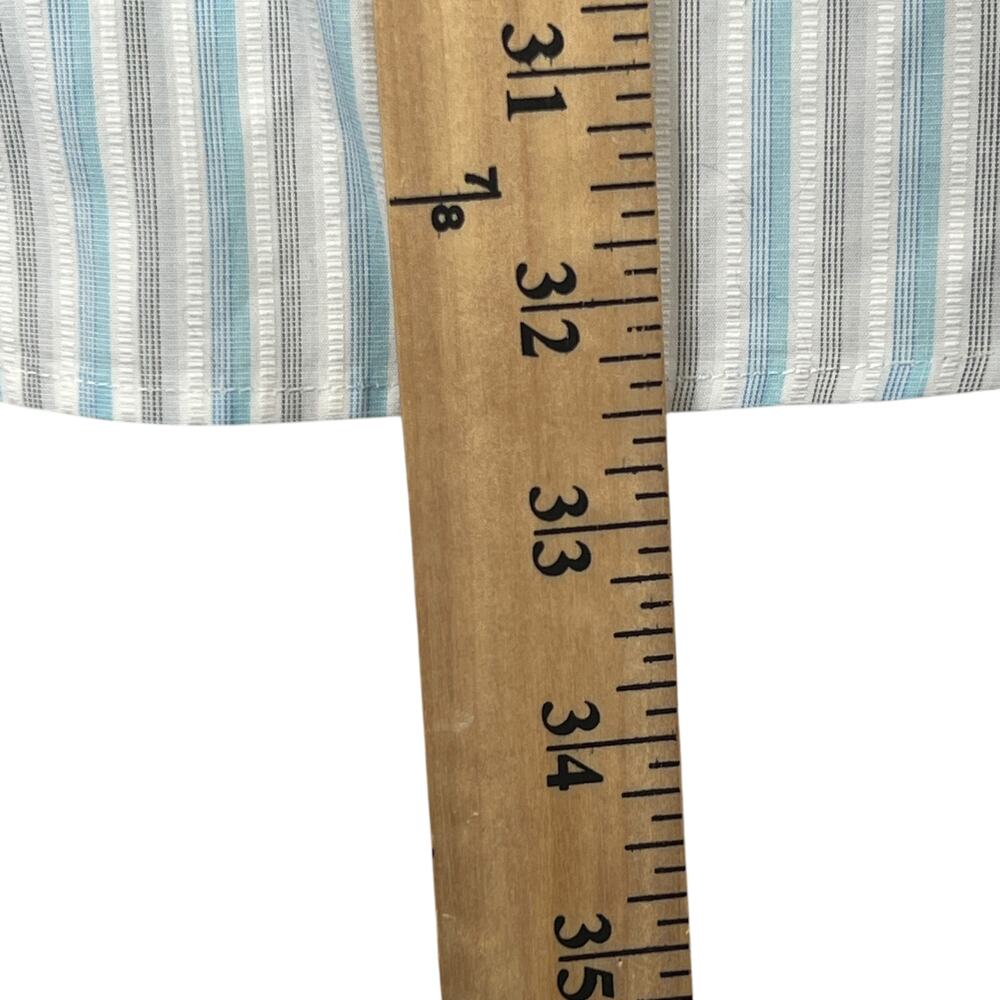 Tommy Bahama Cotton Long Sleeve Button Dress Shirt Blue Striped 17.5 x 34/35 - Picture 8 of 9